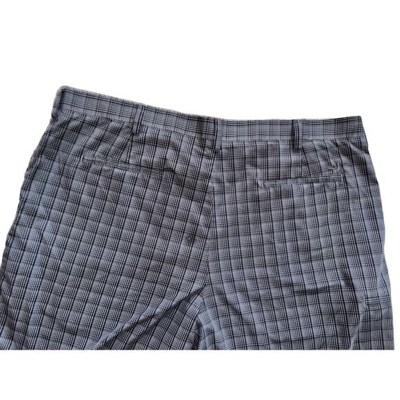 Grand Slam Men's Performance Flat Front Gray Black Check Golf Shorts 42‎ - Picture 7 of 9